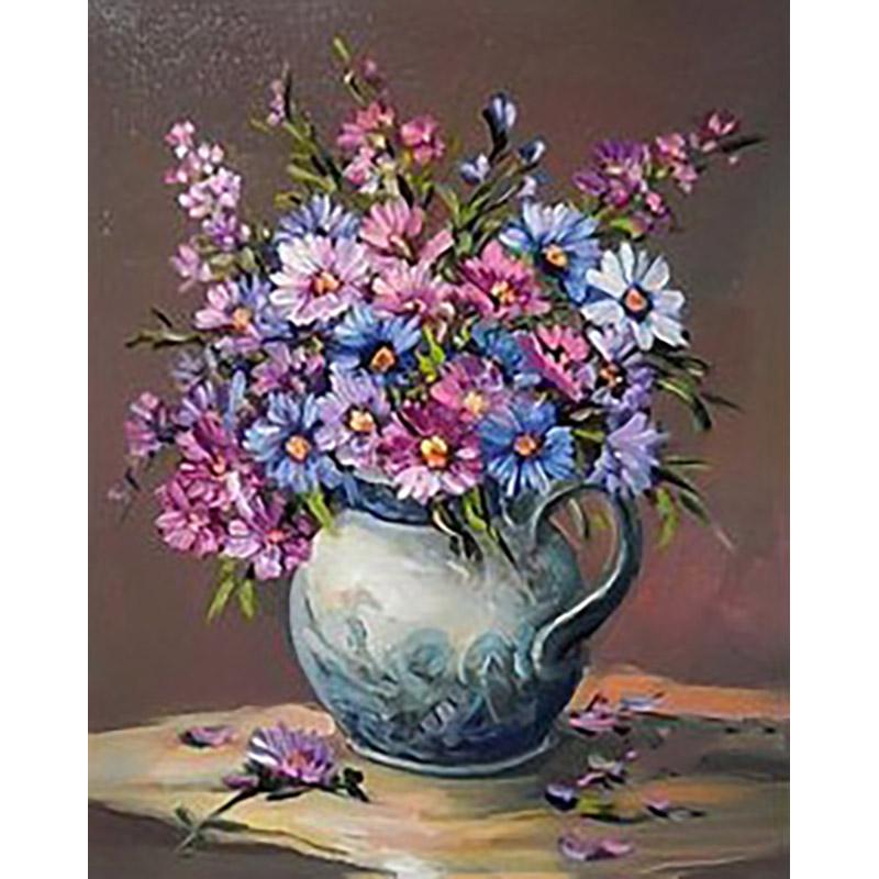 DIY Floral 5D Diamond Painting Full Round Drill Diamond Embroidery Cross Stitch Mosaic Kits Flower Wall Art Home Decor