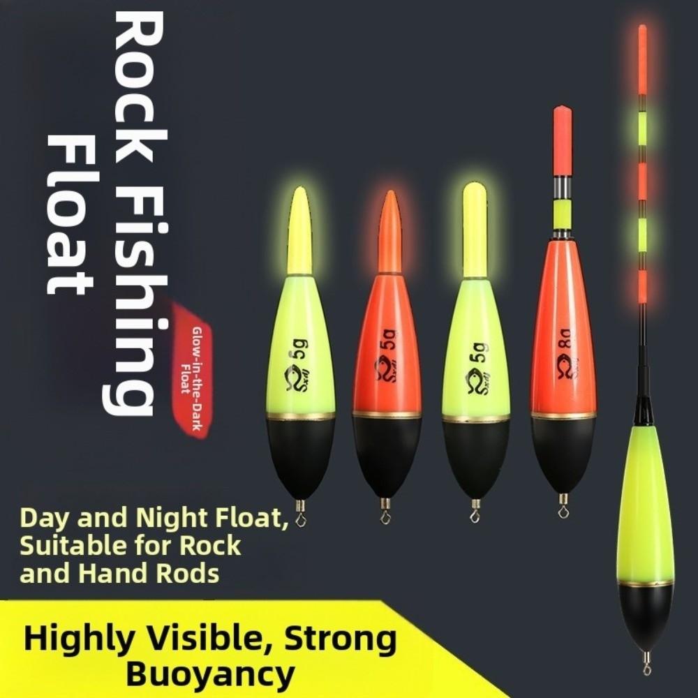 Luminous Fishing Float ABS Fishing Slippery Float New Bobber Day and Night