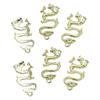 6pcs Metal Alloy 3D Snake Dragon Nail Charms Glitter Decorations for DIY Manicure Easy To Apply and Remove