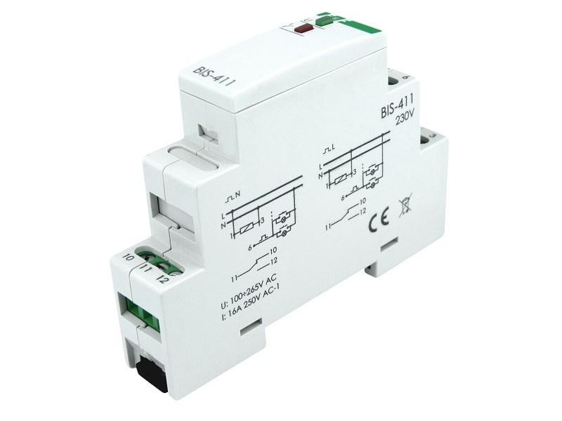 Bistable Pulse On-Off Relay 230V 16A for Rail