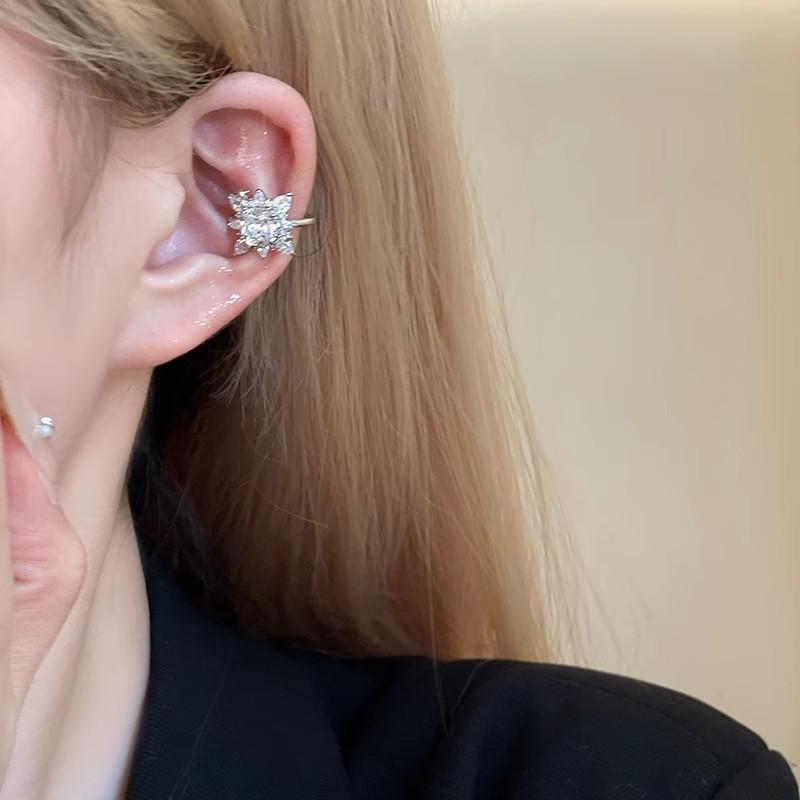 Bursting Stars, Ear Bone Clips, Light Luxury Niche High-End Ear Clips, Без сережек, Изысканный темперамент, Серьги темперамент, Женщины