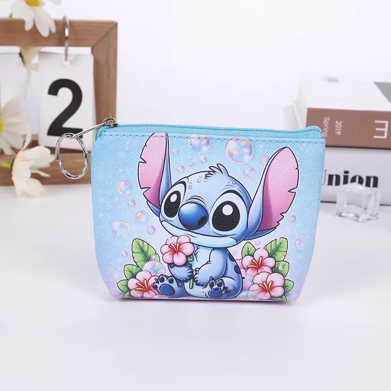 MINISO Мини-кошелек Stitch Мультяшный Милый Аниме Пу Ключница Сумка для хранения Детский Кавайный Кошелек Подарки для детей