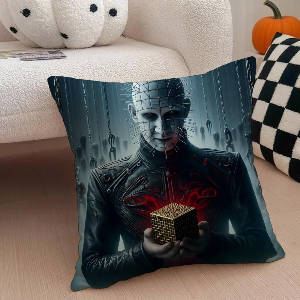 Movie horrifying HHellraiser Cushion Cover Throw Pillow Cover Hidden Button Durable Polyester Chair Cushion