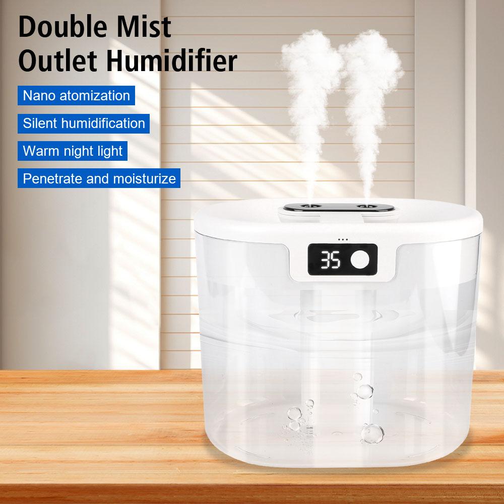 1500ML Digital Humidifier Cordless Intelligent Sensor Humidity Display 2 Nozzles Sprayer Atomiser Car Perfume Diffuser Interior