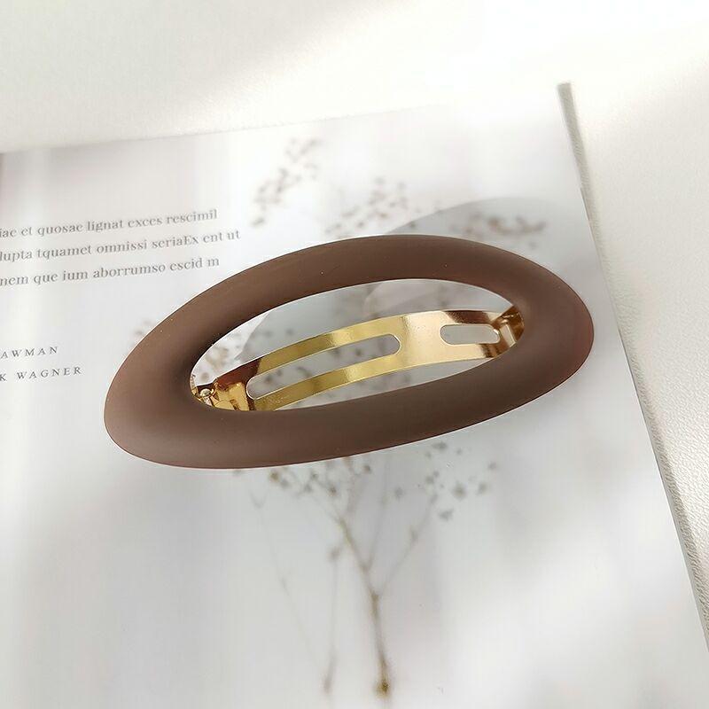 Однотонная матовая пружинная заколка-клипса в стиле простой геометрической формы для женщин и девочек, заколка для волос для макияжа и мытья лица