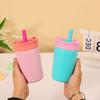 12oz Portable Thermos Cup Coffee Mug Stainless Steel Vacuum Flask Cold&Hot Sport Cup Car Cup with Straw Travel Mug Insulated Cup