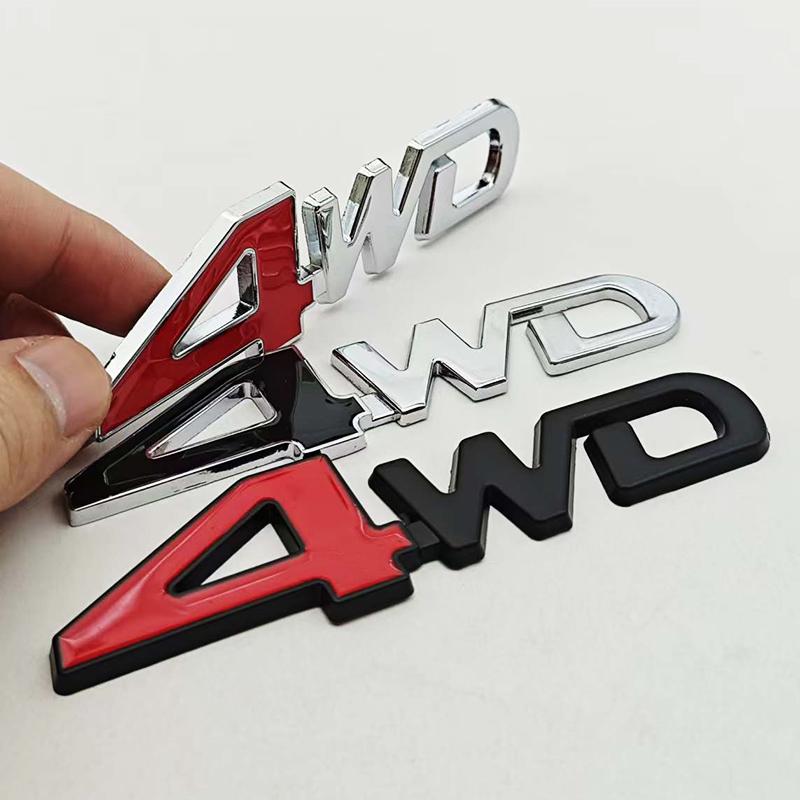 3D Металлические Буквы для Автомобиля Логотип 4WD Эмблема Наклейка на Задний Багажник Автомобиля Наклейки на Крыло Значок 4WD Автоаксессуары