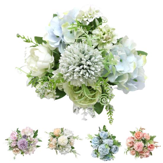 Искусственный пион, неувядающий, винтажный, на длинном стебле, реквизит для фото, гортензия, искусственное растение