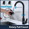 Stainless Steel Kitchen Faucet Single Hole Pull Out Spout Kitchen Sink Mixer Faucet Flow Spray Head 360° Swivel Cleaning Faucet
