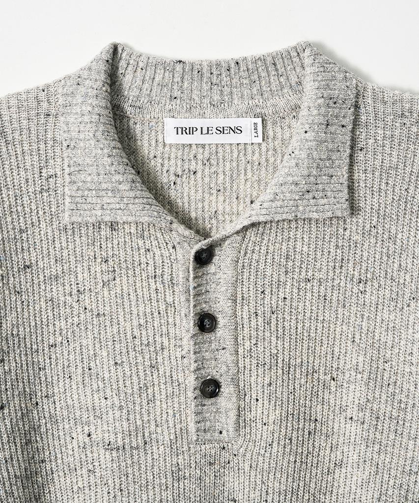 TRIP LE SENS Nef Yarn Wool Collar Knit_Gray