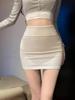 Пикантная облегающая миди-юбка с высокой талией для женщин - Эластичная, стройнящая, маленькая юбка на весну/осень