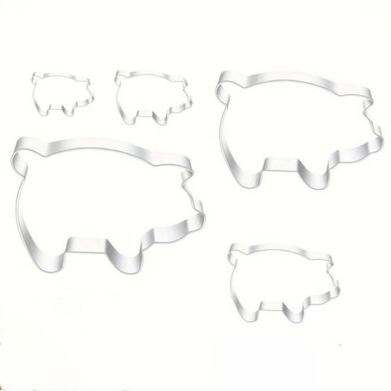 5Pcs/Set Stainless Steel Donut Cookie Cutter Double-Sided Baking Tool Embossed Donut Maker Sweet Bread Pastry Mold Kitchen Tool