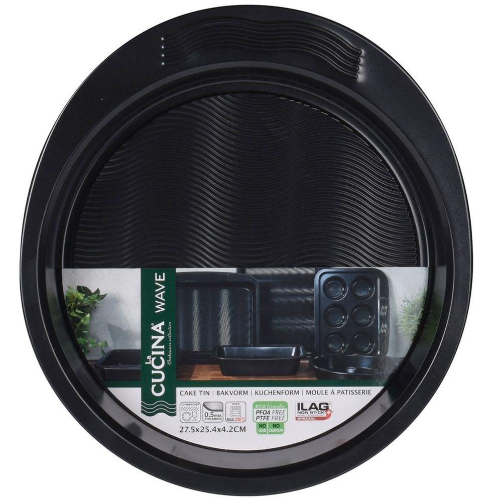 Round aluminum baking pan 27.5x25.5 cm