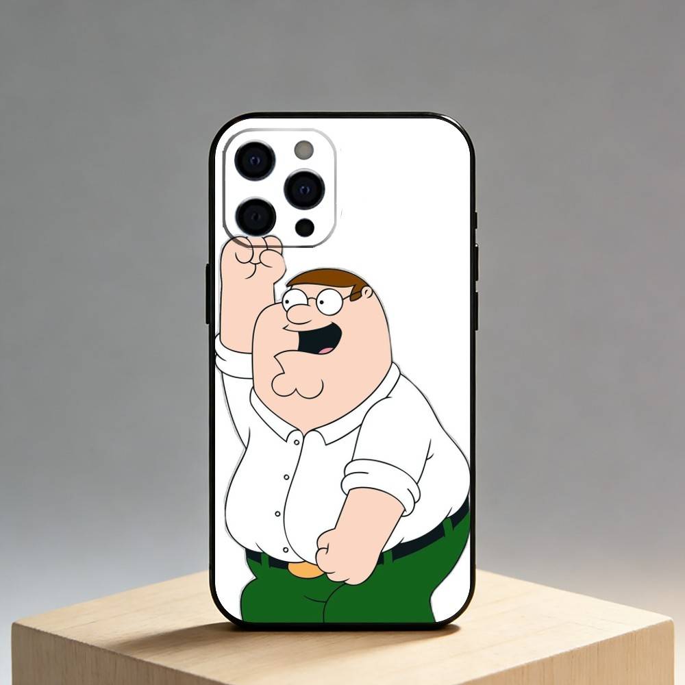 F-Family G-Guy Phone Case For iPhone17,16,15,14,13,12 Plus,Max Soft Silicone Black Cover