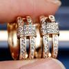 Изысканные серьги-кольца из кубического циркония для женщин, золотые серьги небольшого размера, темпераментные ювелирные изделия, подарок
