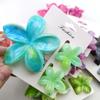 3PCS Hawaiian Gradient Flower Hair Claw Clip For Women Girl Fashion Plastic Non Slip Hold Hairpin Barrette Hair Accessories