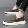 Cowhide Comfortable Wear-resistant Loafers Men's Elevating Platform Board Shoes Retro Casual Style Design Men's Leather Shoes