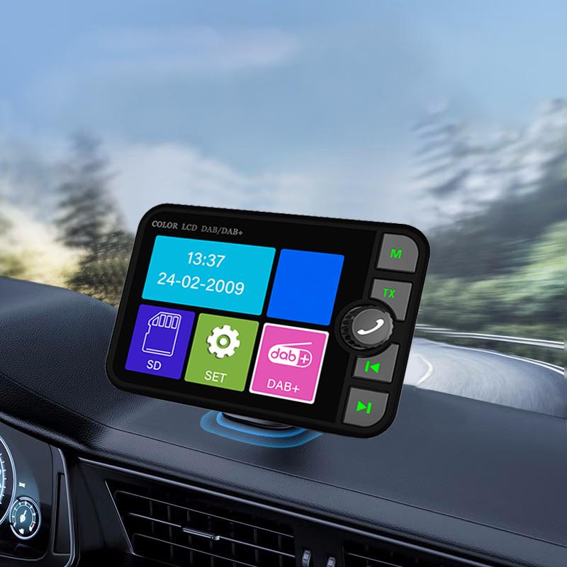 DAB-приемник Цифровое радио 2,4-дюймовый цветной ЖК-экран Стерео Цифровой сигнал Радиовещание Адаптер Bluetooth 5.0 Для Европы/Австралии