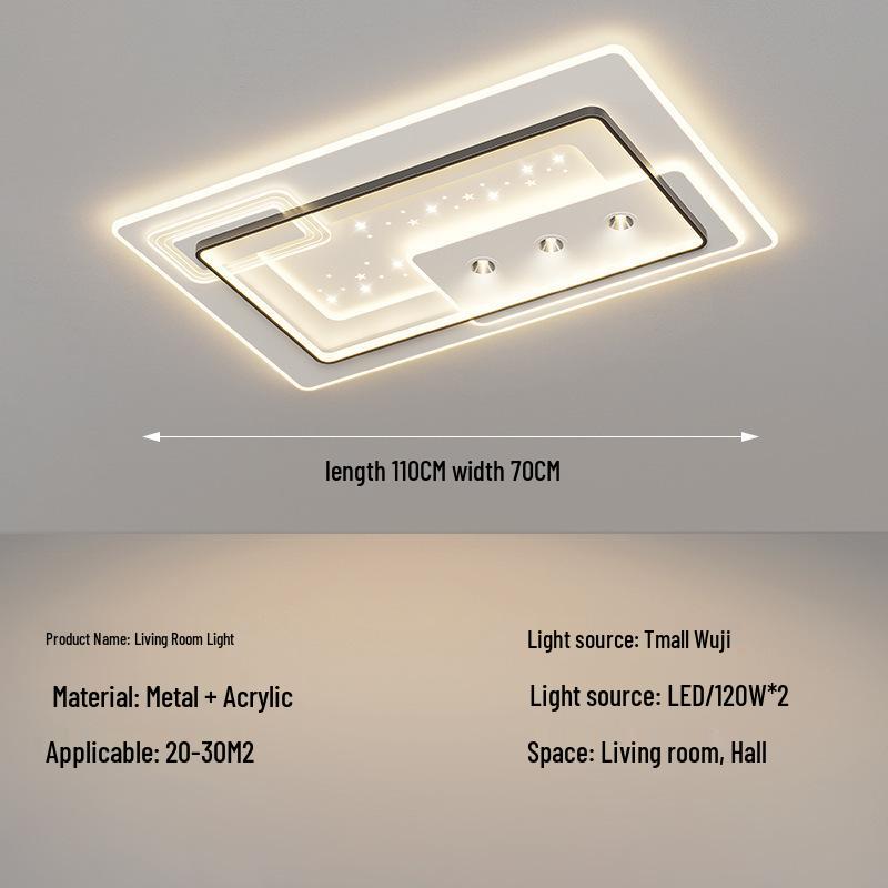 LED Ceiling Light: Simple, Atmospheric Design for Living Room, Bedroom, or Dining Room