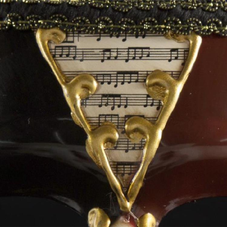 Artisanal Full Face Carnivals Masquerade Mask Men's Lace Trim Venetian Phantom Look Eyemask with Ribbon for Festivities