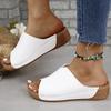 Fashion 2024 Summer Fashion Comfortable Mid-heel Casual Wedge Slip-up Women's Slippers