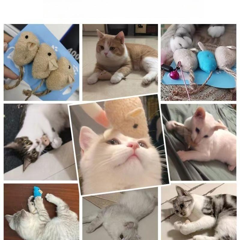 3-Pack Realistic Plush Mouse Cat Toys - Bite-Resistant Interactive Teasers for Kittens, Energy-Burning Toys To Relieve Boredom