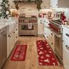 2Pcs/Set Christmas Red Kitchen Rug Merry Christmas Floor Mat Snowflake Xmas Tree Non-Slip Rug for Kitchen Sink Bedroom Living Room Bathroom Decor