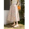 Women Skirts Summer 100% Cotton Floral Elegant French Style Fashion Tulip Series Elasticated Waistband Loose A-line Skirt MXC38B0072