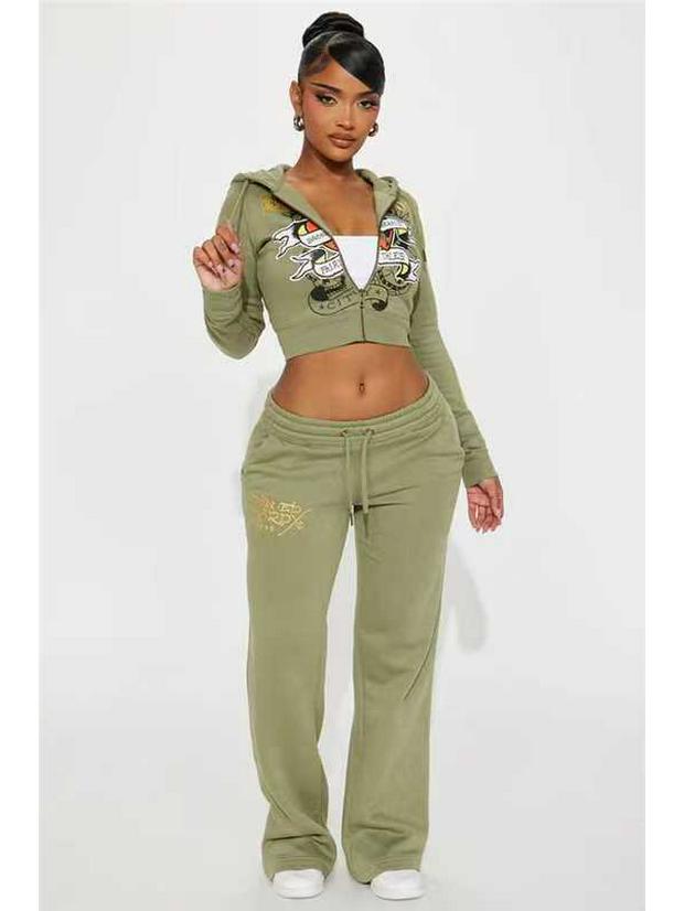 Европейский и американский женский повседневный костюм-двойка с уличным принтом 2024 года — разноцветный комплект Girlfriend