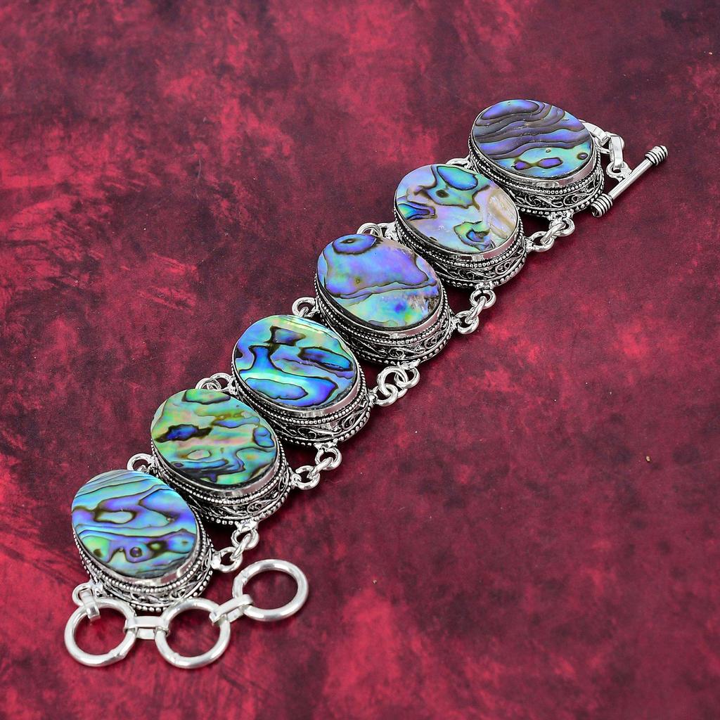 Браслет из ракушки абалон 925 пробы, регулируемый браслет-цепочка, подарок для женщин, браслет ручной работы с драгоценными камнями