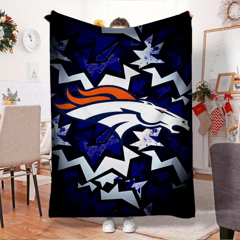 Denver Broncos Logo Blanket Outdoor Flannel Blanket for Camping, Hiking, Garden Parties, Picnic Essentials,gift for family and friends