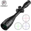 FIRE WOLF 6-24X50Aoe Hunting Tactical Optical Cross Red Light Scope Green Red Luminous Turret Lock for Hunting Scope