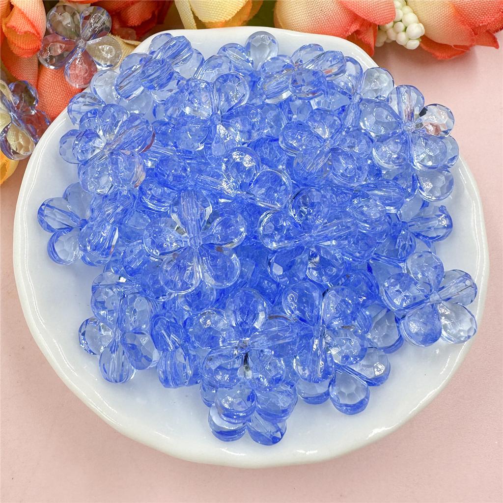 Creative Craft DIY Spacer Loose Beads with Hole Handmade Material 100pcs 14mm Jewelry Accessories Flower Shape Multicolor Acrylic