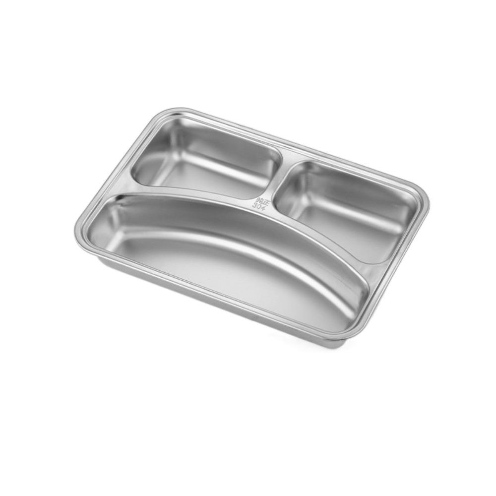 Stackable Stainless Steel Dinner Plate Thickened Breakfast Plate Lunch Container Tray  Restaurant