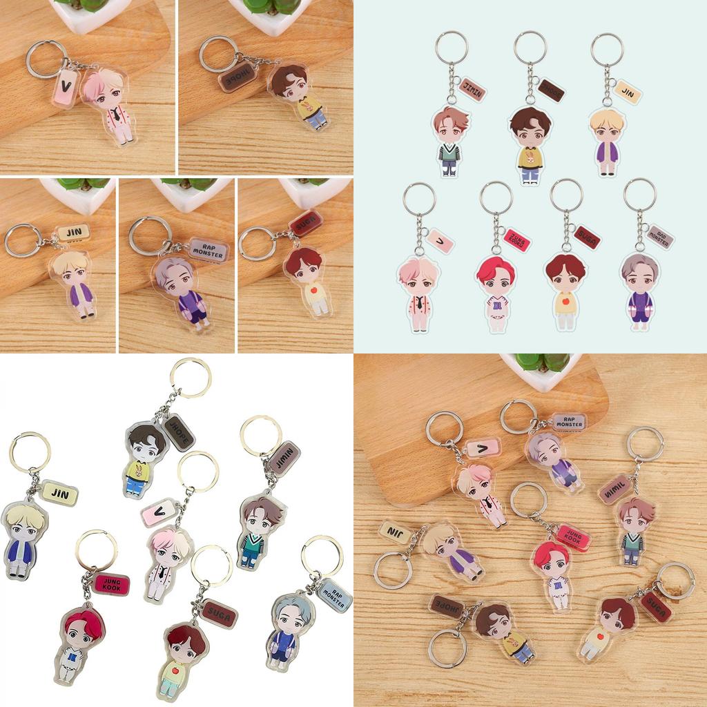 Набор брелоков BT21 Идеальный подарок для фанатов BTS с очаровательными изображениями персонажей