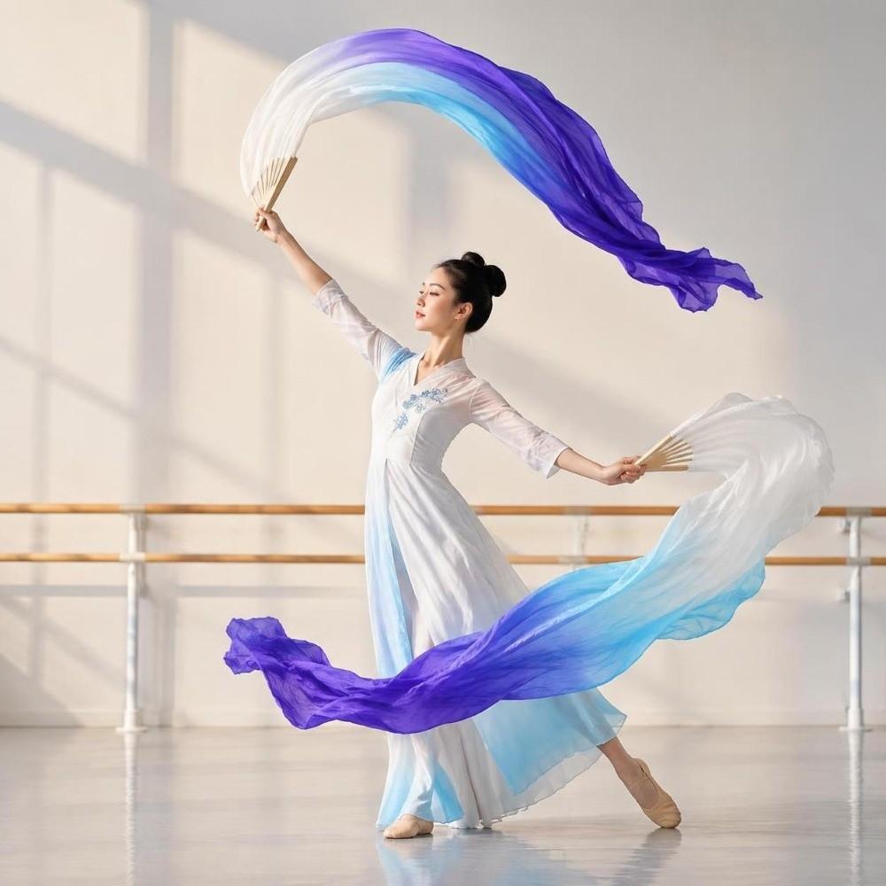 1 Pair Foldable Fan Dance fan veils Handmade Fan Silk dance fan Dance fan Performance Fan