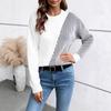 Women S Color Block Loose Pullover Knit Sweater Casual Autumn Winter