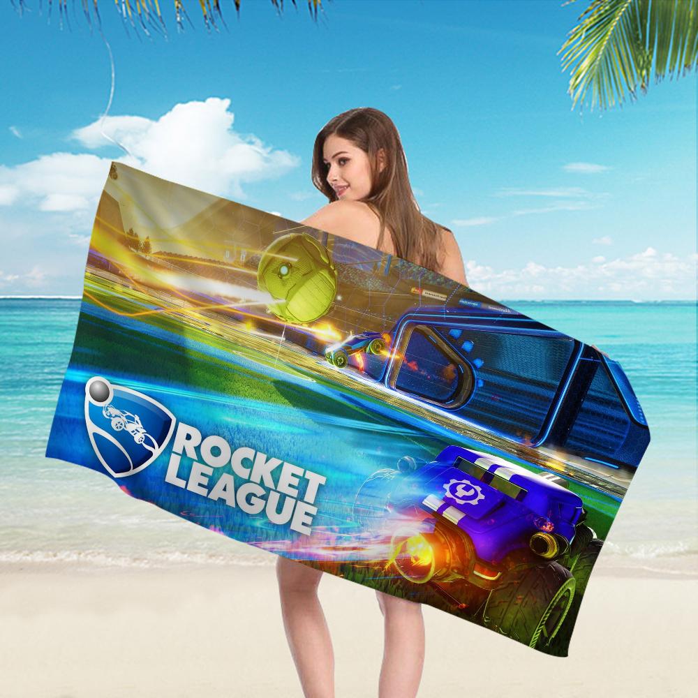 Rocket League Аниме Пляжное Полотенце Мягкое Впитывающее Купальное Полотенце Детские Подарки Для Детей Путешествия Кемпинг Спортзал