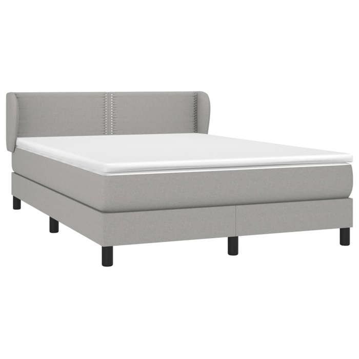 Maison Exclusive - Sommier à lattes de lit avec matelas Gris clair 140x190cm Tissu