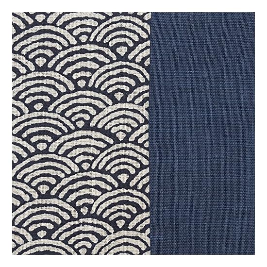 Handmade Studio FUJITA Chopstick Case, Seigaiha (Wave) Pattern x Navy, Fabric, Personal Chopstick Po
