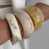 Ingemark 3 Styles Elegant Beige Resin Bangle for Women on Hand New Fashion Statement Boho Charm Bracelets Daily Jewelry Gift