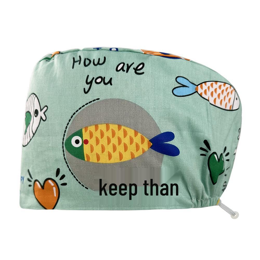 Хирургическая шапочка на кнопках с цветочным принтом для медсестер и врачей