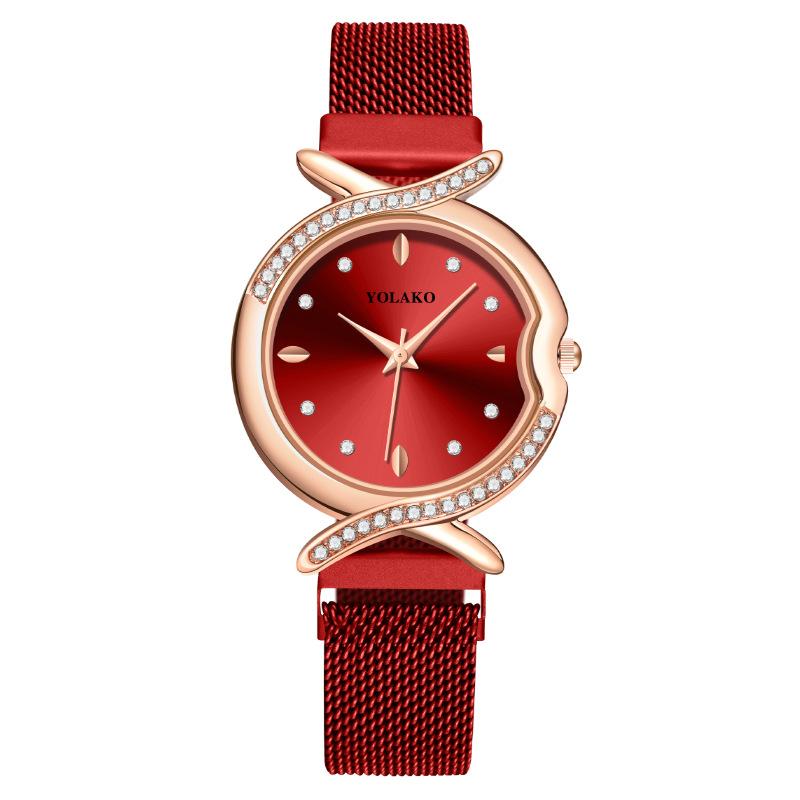 Женские часы с бриллиантовой инкрустацией, женские часы, кварцевые часы, ленивые поглощающие железо магнитные часы, модель магнита, обработка и кастомизация