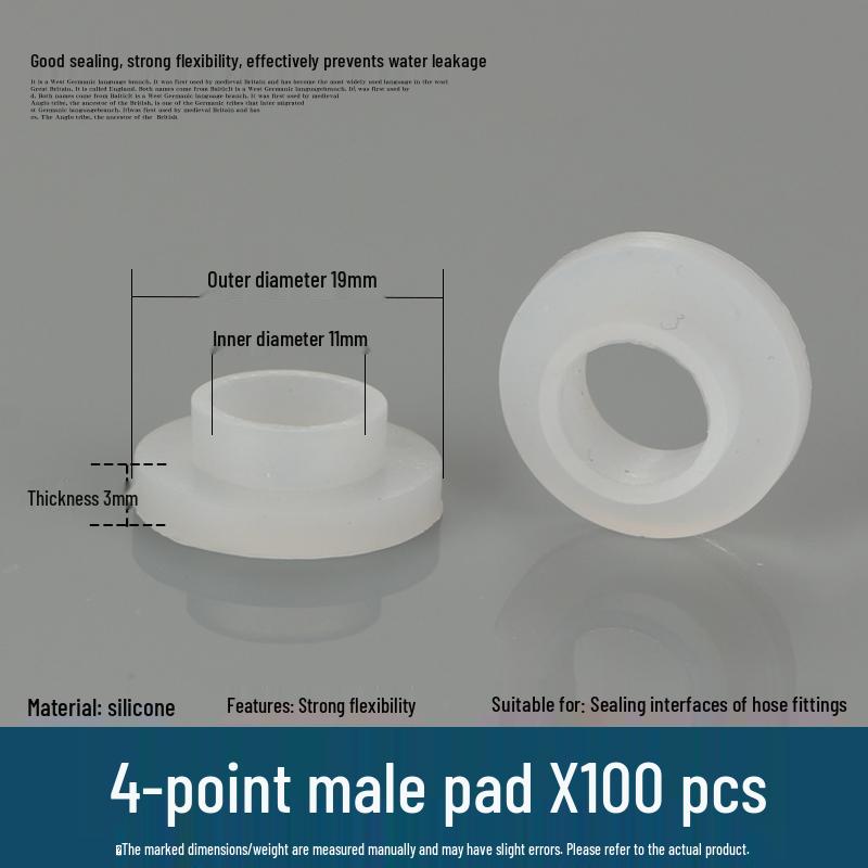 Silicone rubber gasket for 4-minute water heater: flat sealing ring, shower inlet pipe, 6-point, 1-inch water meter.