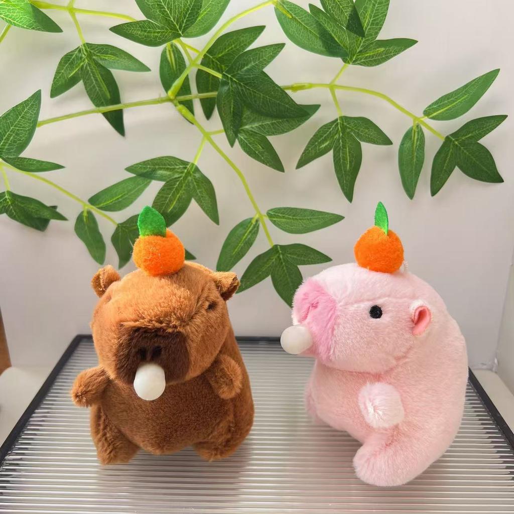 Shaking Sound, Internet Celebrity Capybara Spitting Bubbles, Capibala Pendant, Plush Toy Doll, Keychain Doll