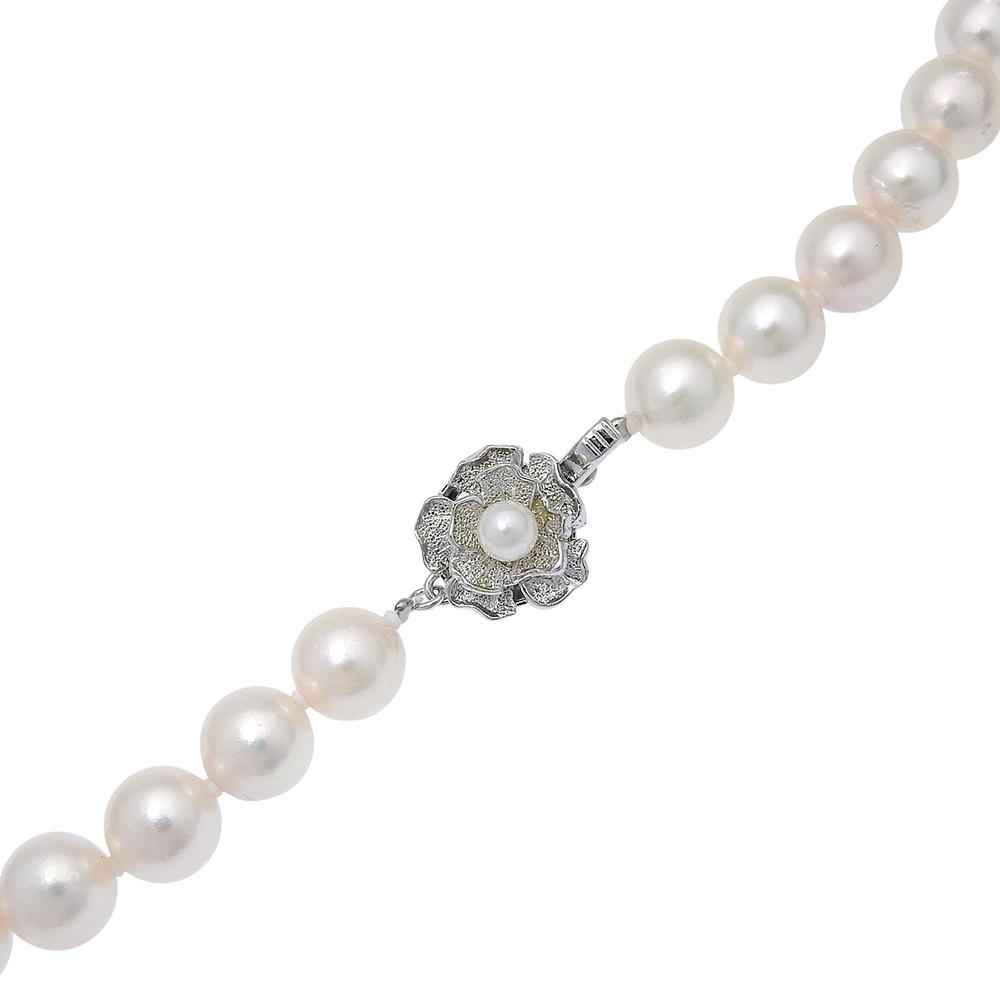 Pearl Necklace Pearl/Silver 48g Women Used