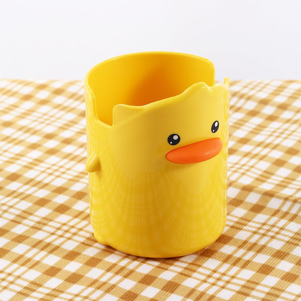 School Accessories Yellow Duck Pen Holder Student Stationery Desktop Storage Box Pencil Case