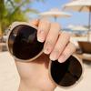 24Pcs Short Oval Press on Nails for Women, Silver-color Tip Rhinestone Star Glue on False Nails, Removable Stick-on Fake Nails Decoration