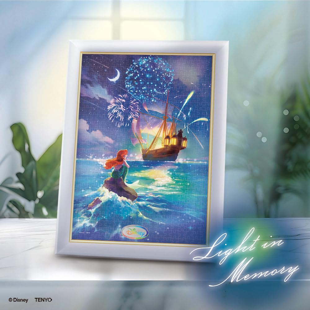 Tenyo в серии витражного искусства Gyutto Пазл Дисней Русалочка Ариэль в море со служебной карточкой (Теньо) [Сделано в Японии] 500 деталей (25x36см)