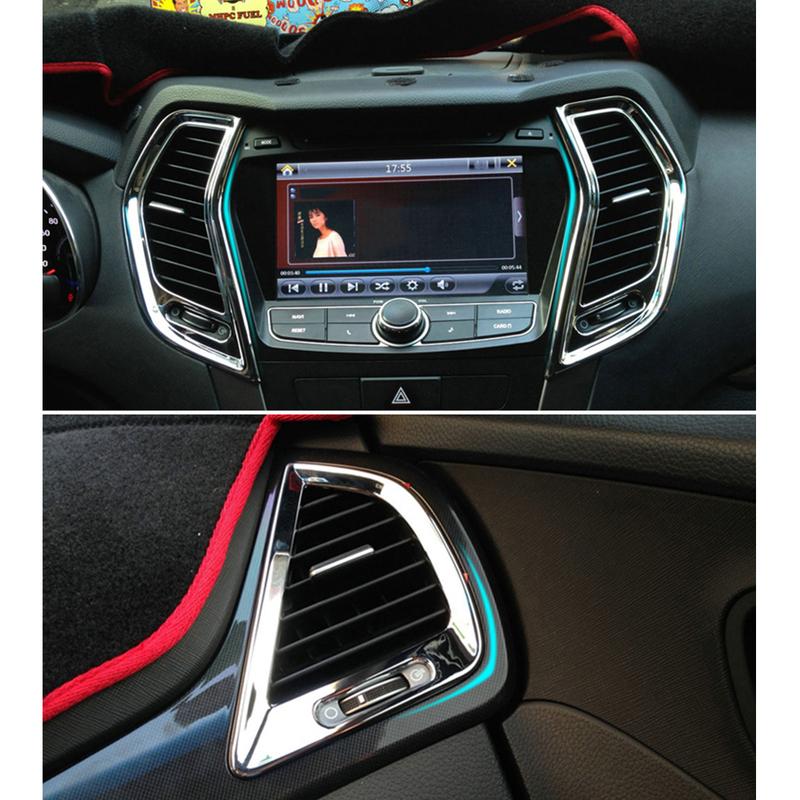 1 комплект Декоративная накладка-наклейка на решетку переднего воздуховода автомобиля Подходит для Hyundai Santa Fe 2013 2014 2015 2016 2017 2018